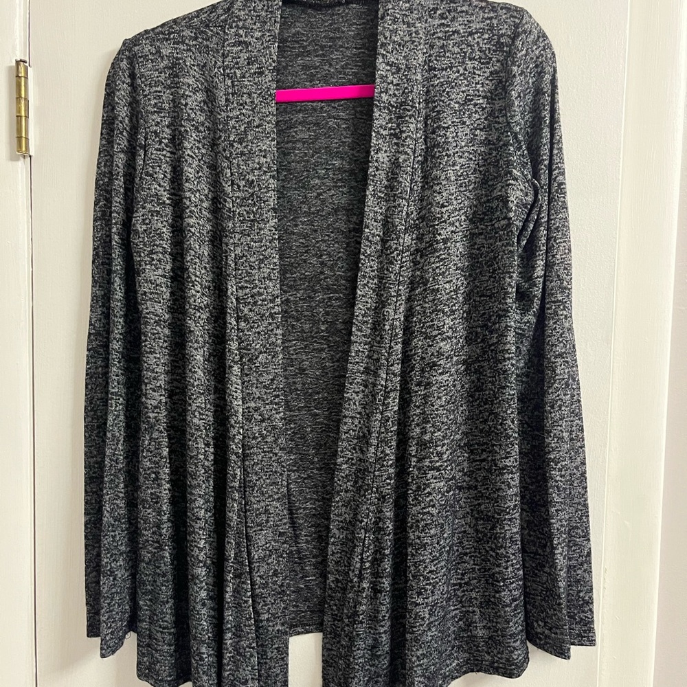 Chic Heather Gray Open Front Cardigan